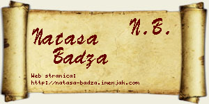 Nataša Badža vizit kartica